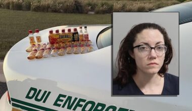 Florida woman arrested after golf course joyride fueled by 21(!) mini bottles of Fireball