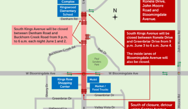 S. Kings Construction Moves North; Night Work & Lane Shift Planned