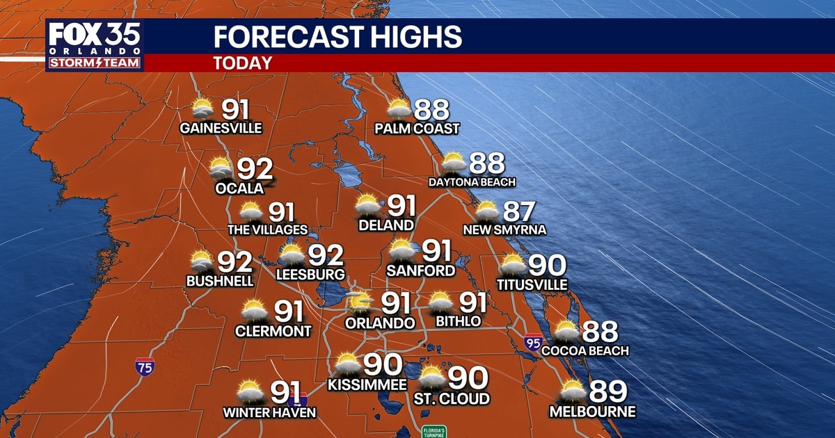 Orlando weather: Spotty storm chances, temps in the low 90s for Memorial Day