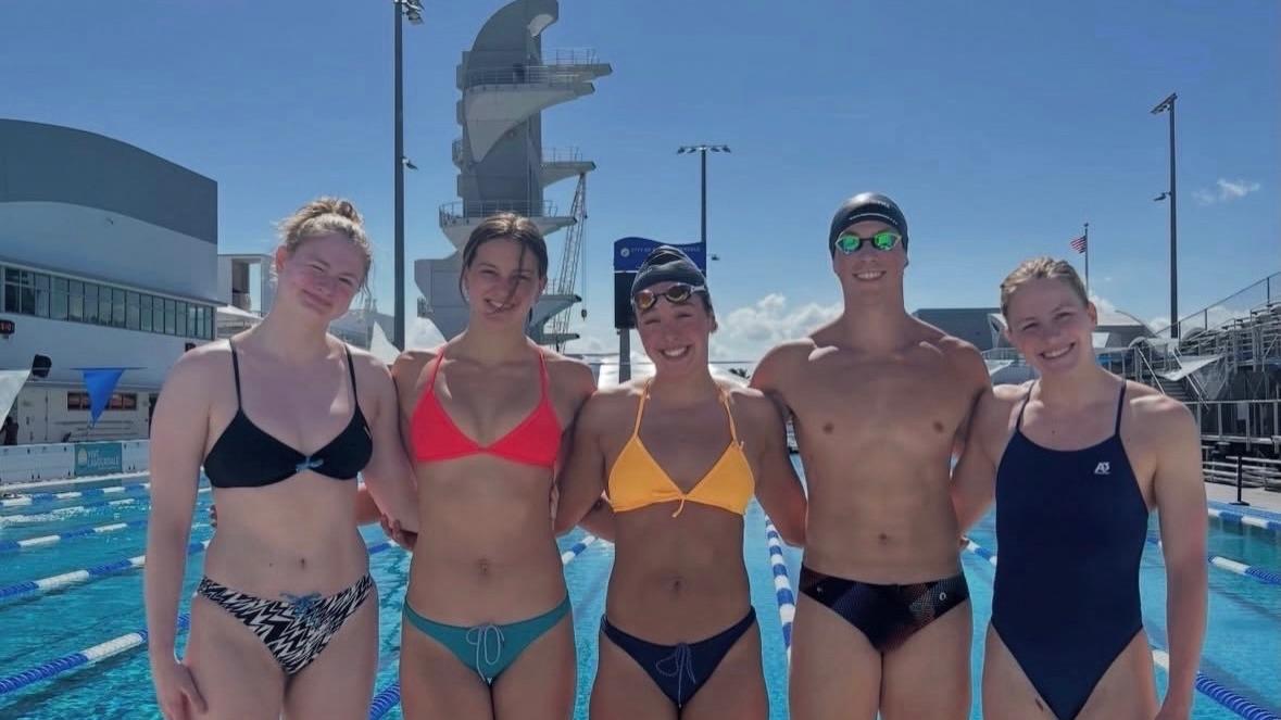 Swim: Aiden Hayes swimming backstroke at TYR Pro Swim Series
