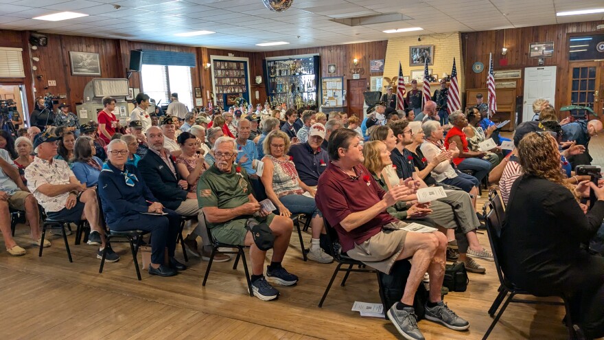 The Post 13 American Legion Hall was packed with participants.