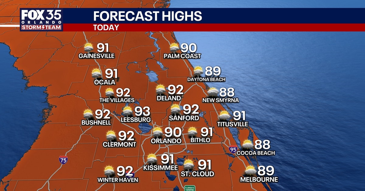 Orlando weather: Hot and humid with an increased chance of rain