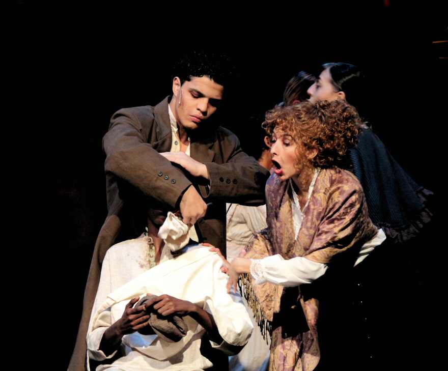 Gabe Cruz and Delilah Mendez play Sweeney Todd and Nellie Lovett for Florida Rep Education.