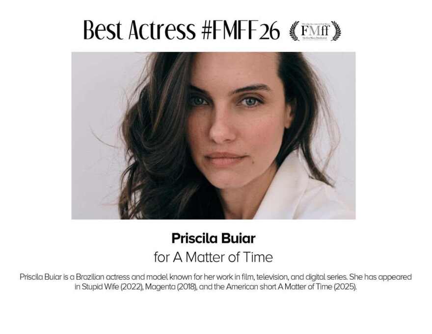 Celebrated for her emotionally powerful performance and growing international acclaim, Priscila Buiar was this year's Best Actress for 'A Matter of Time.'