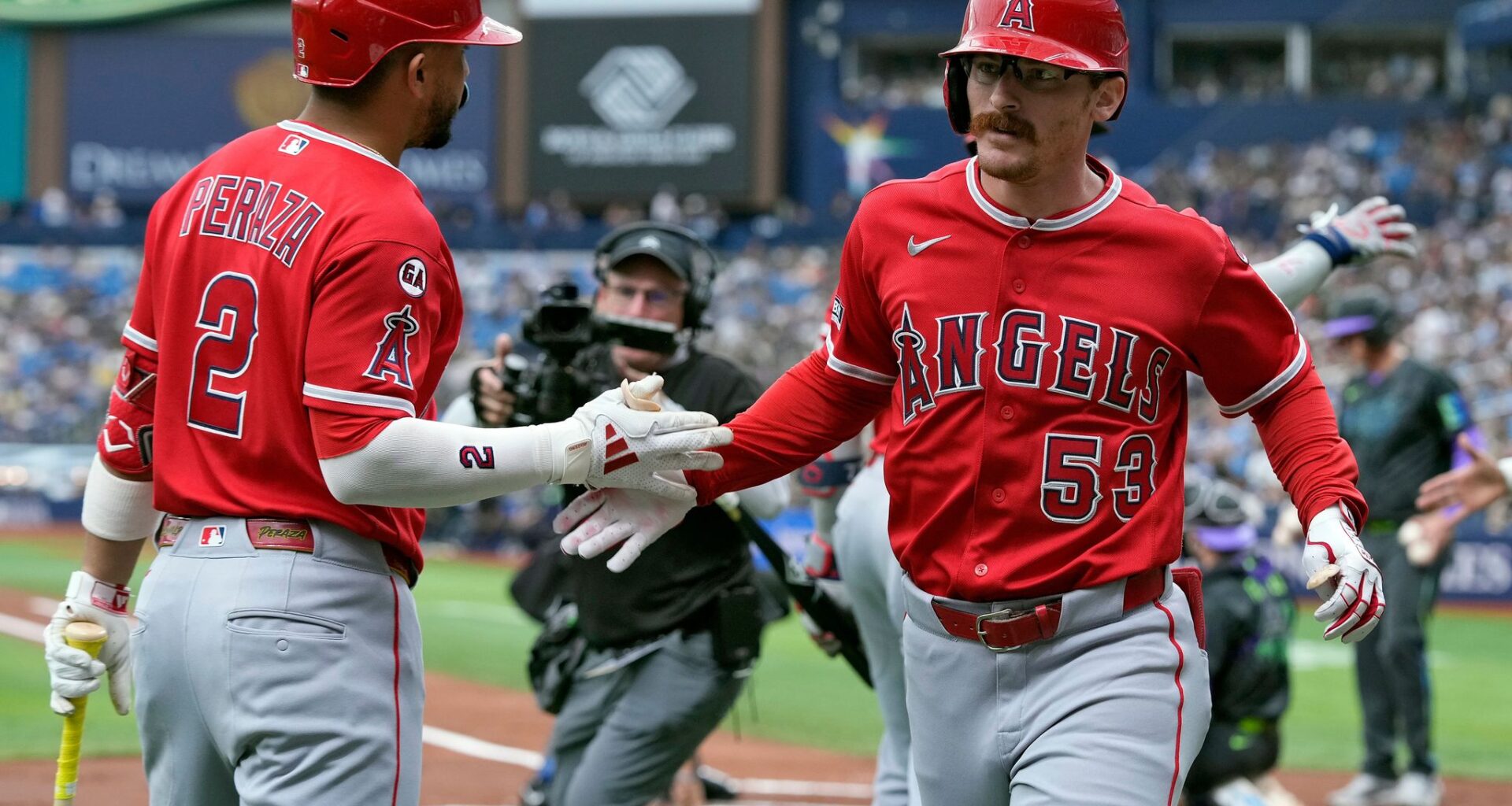 Wade Meckler hits his first grand slam to help the Angels rout the Rays 14-3