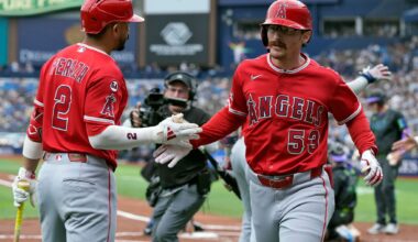 Wade Meckler hits his first grand slam to help the Angels rout the Rays 14-3