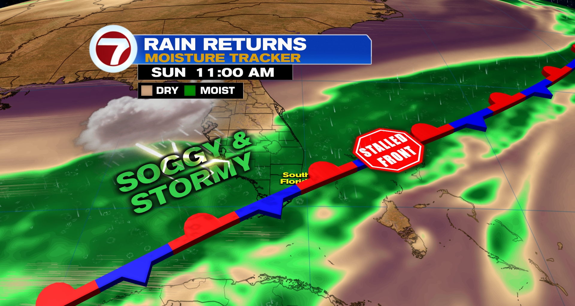 Soggy and Stormy Sunday - WSVN 7News | Miami News, Weather, Sports