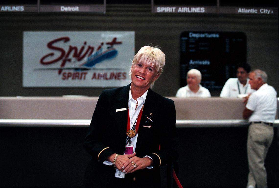 Linda Gould, a Spirit Airlines ticket agent in 1998