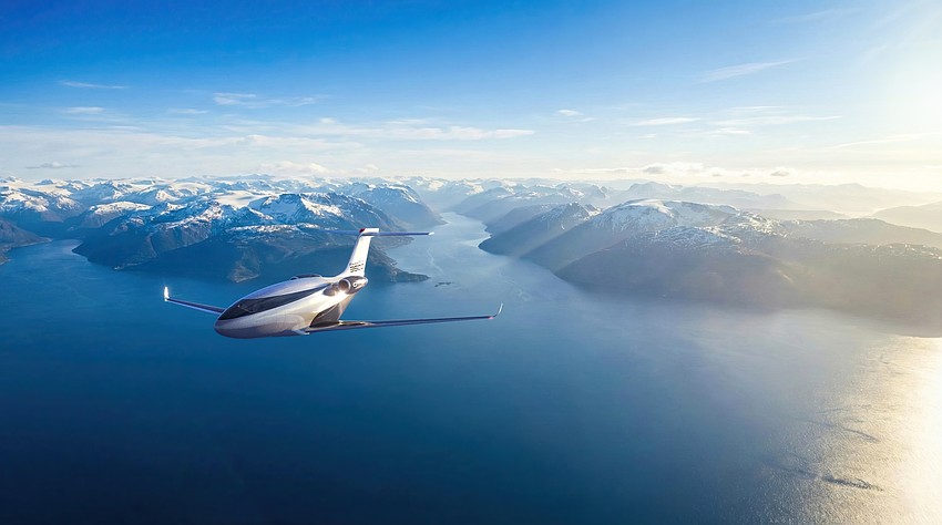 Otto Aerospace is building a manufacturing facility for its Phantom 3500 business jet at Cecil Airport. Otto says the carbon-fiber twin-engine jet's laminar flow design reduces drag by 35% and fuel usage by more than 60% compared with traditional business jets. Otto Aerospace is building a manufacturing facility for its Phantom 3500 business jet at Cecil Airport. Otto says the carbon-fiber twin-engine jet's laminar flow design reduces drag by 35% and fuel usage by more than 60% compared with traditional business jets.
