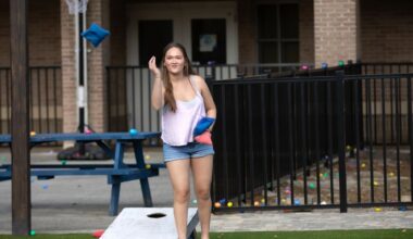 Happy Brew has a big open outside area that is perfect for yard games.