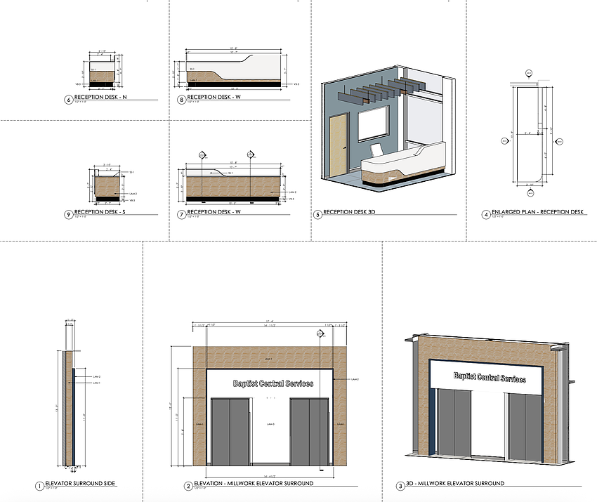 Baptist Health is working on its Central Services Center at San Marco East Plaza, including signage on an interior elevator. Baptist Health is working on its Central Services Center at San Marco East Plaza, including signage on an interior elevator.