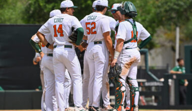 Miami defense and pitching falters, lose 22-10 to rival Gators