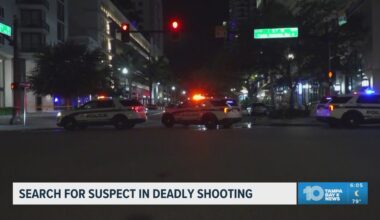Search is still underway for the suspect in a deadly shooting in Downtown St. Petersburg