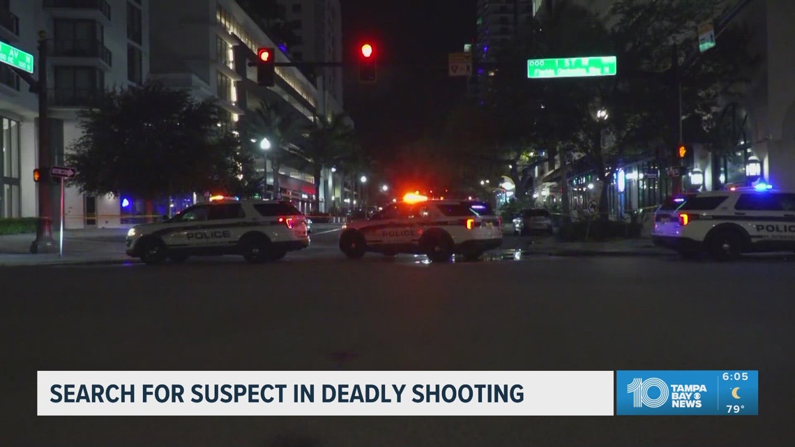 Search is still underway for the suspect in a deadly shooting in Downtown St. Petersburg