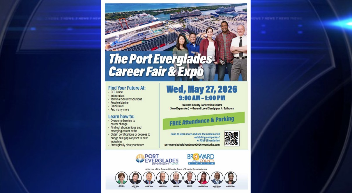Port Everglades Career Fair & Expo expected to draw over 1,700 applicants to Broward Convention Center - WSVN 7News | Miami News, Weather, Sports
