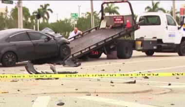 Crash damages cars and bends road sign on Veterans Pkwy and Surfside Blvd in Cape Coral