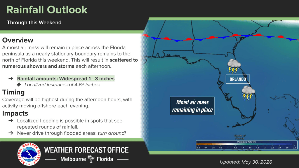 Scattered showers, storms expected across east Central Florida – Orlando Sentinel