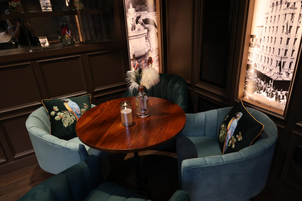 The interior of a bar