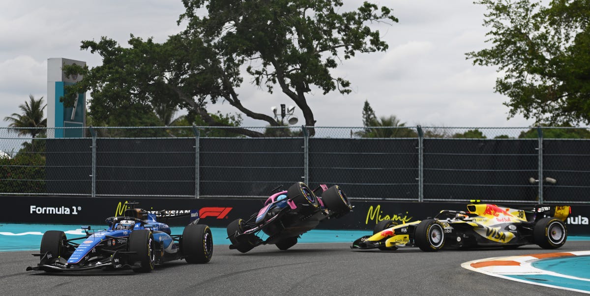 Alpine's Pierre Gasly Flips Early in the Miami Grand Prix After Contact with Liam Lawson