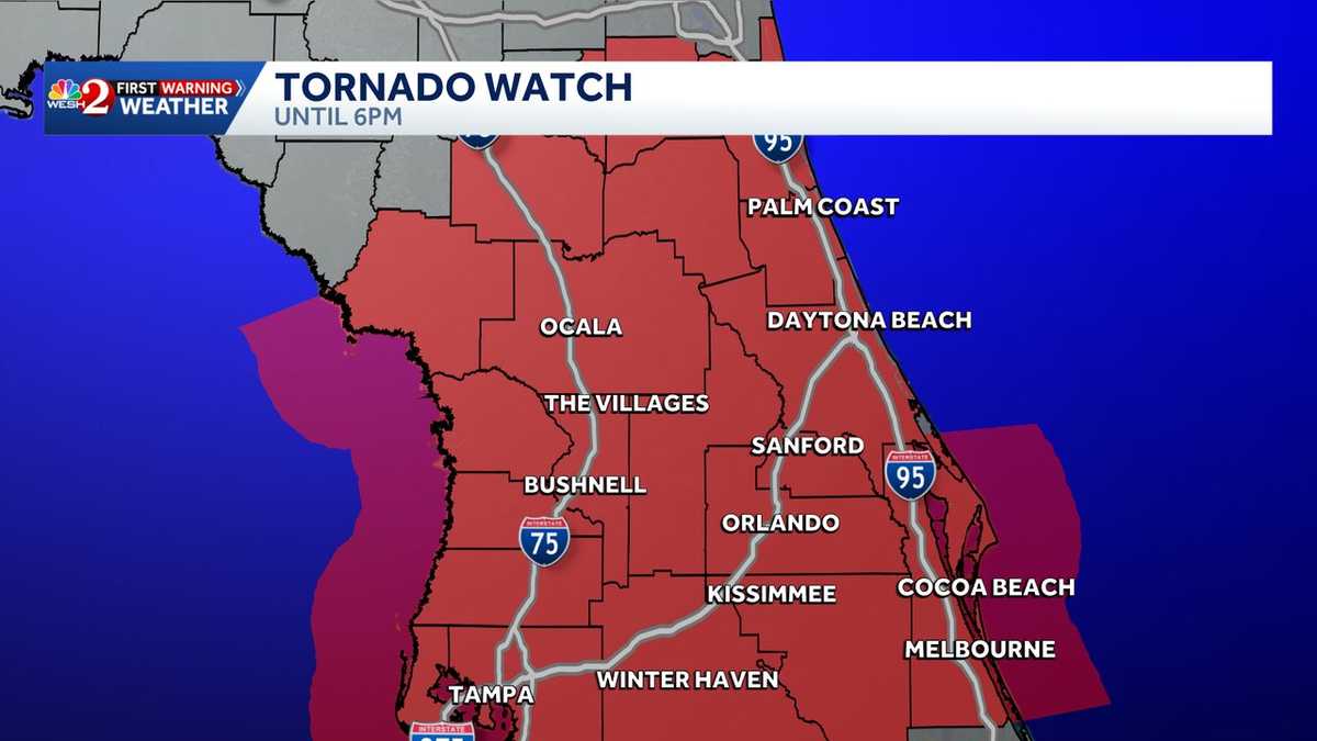 Tornado watch issued for Central Florida as front moves