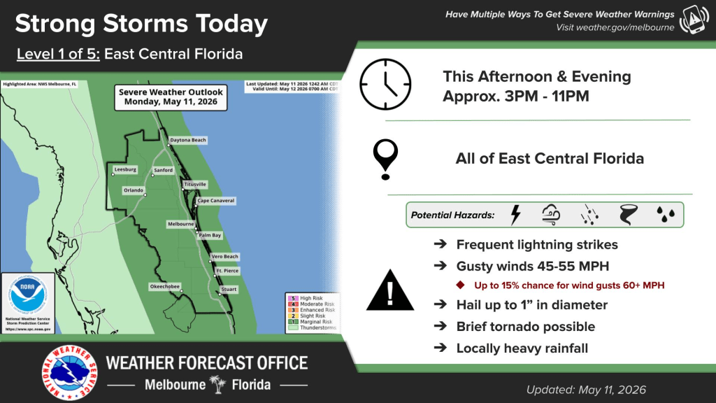 Central Florida has chance for strong storms to develop in afternoon – Orlando Sentinel