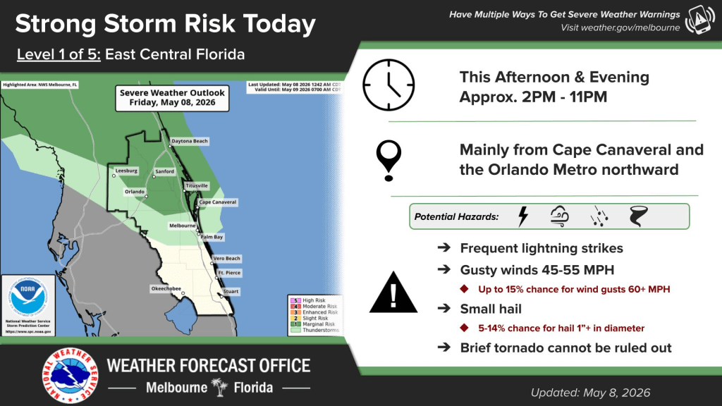 Strong storm risk from early afternoon to late evening – Orlando Sentinel