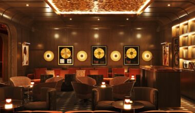 Render of a vinyl listening room in Miami.