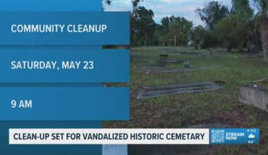 Clean-up set for vandalized historic Palmetto cemetery