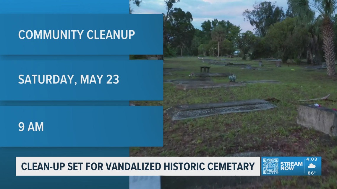Clean-up set for vandalized historic Palmetto cemetery