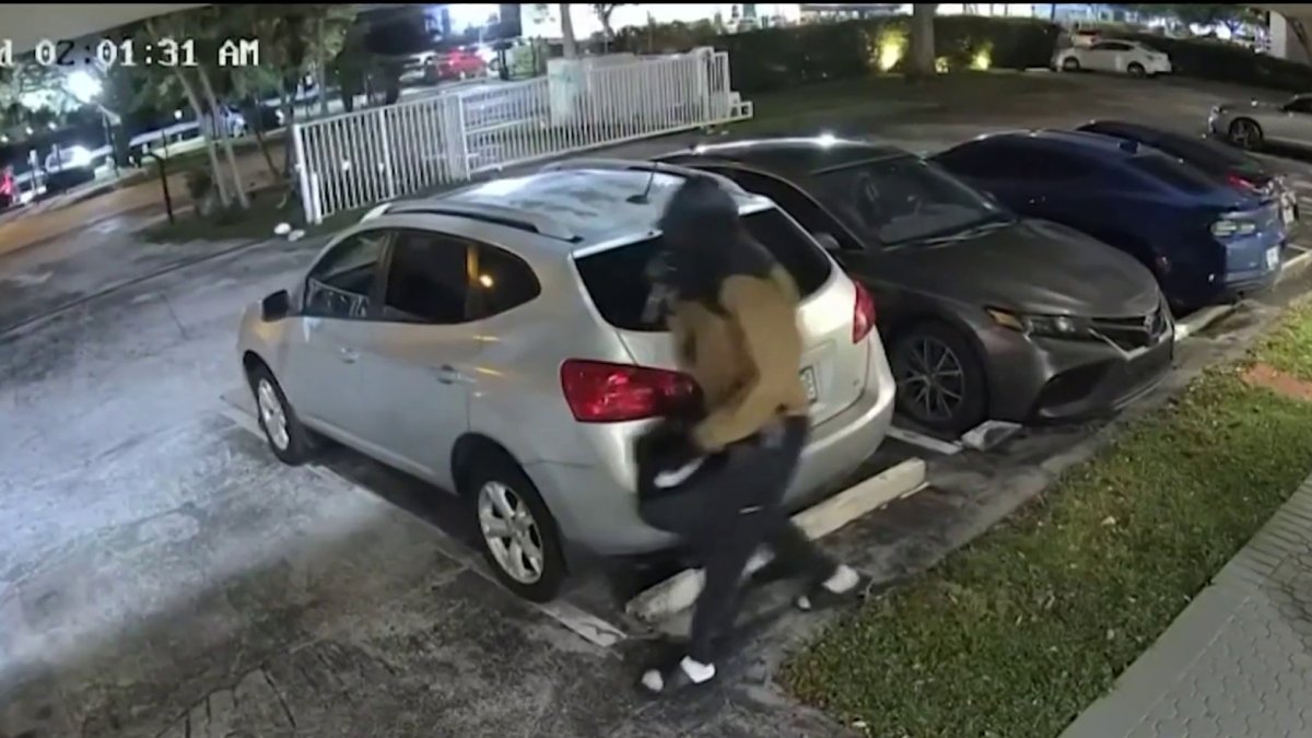Surveillance shows masked thieves burglarizing 19 cars in northeast Miami-Dade – NBC 6 South Florida