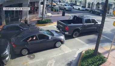 Video shows cops with guns drawn, taking down man wanted in Miami gas station burglary – NBC 6 South Florida