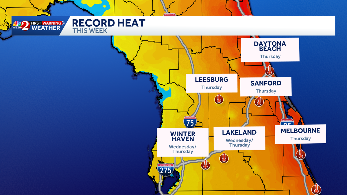Near-record heat brings Central Florida's hottest day of the year