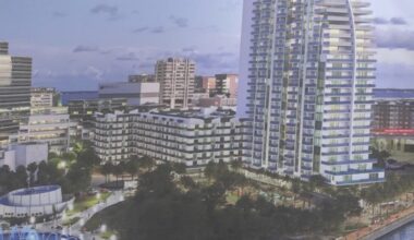 Construction begins on 25-story high-rise apartments by Friendship Fountain