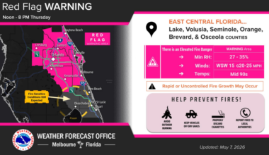 Red flag warning issued for nearly all Central Florida counties – Orlando Sentinel