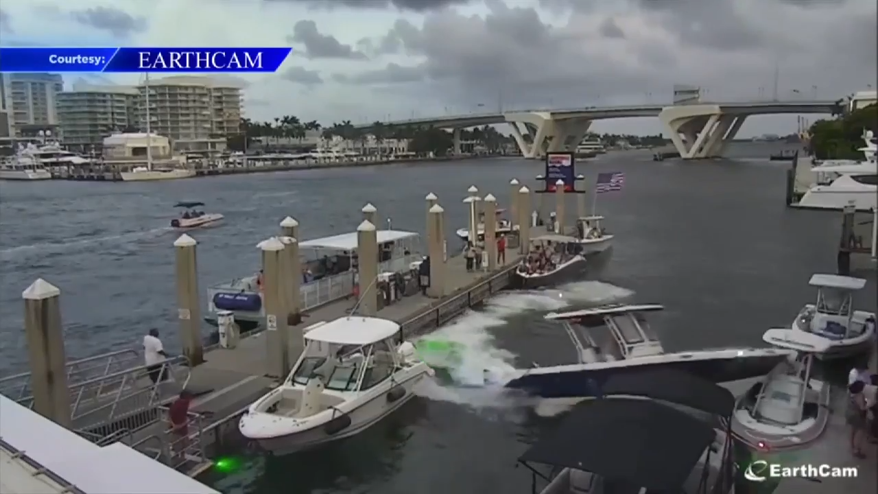 Witnesses speak out after boat crash leaves 2 with minor injuries and damages other vessels in Fort Lauderdale marina - WSVN 7News | Miami News, Weather, Sports