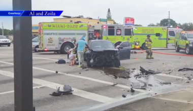 2 hospitalized in unknown condition after 3 vehicle crash in NW Miami-Dade - WSVN 7News | Miami News, Weather, Sports