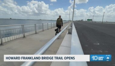 Walkers, runners and cyclists hit new Howard Frankland Bridge Trail on opening day