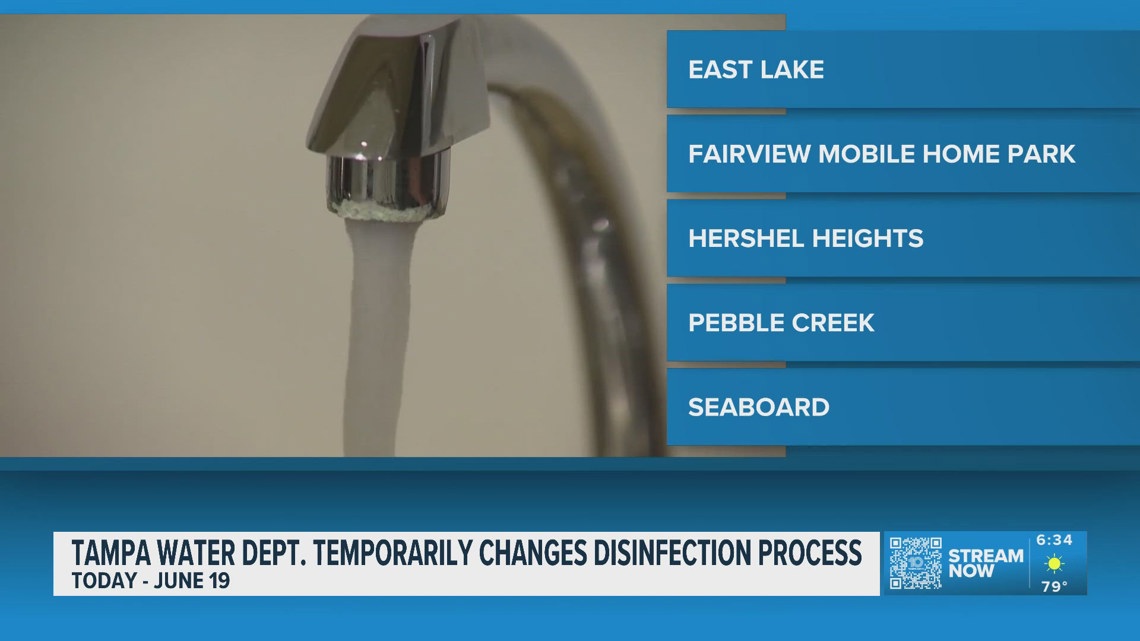 The Tampa Water Department will temporarily change its disinfection process