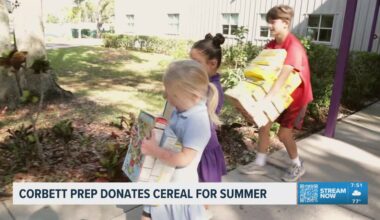 Kids helping kids! Students at Corbett Prep collect donations for Cereal for Summer