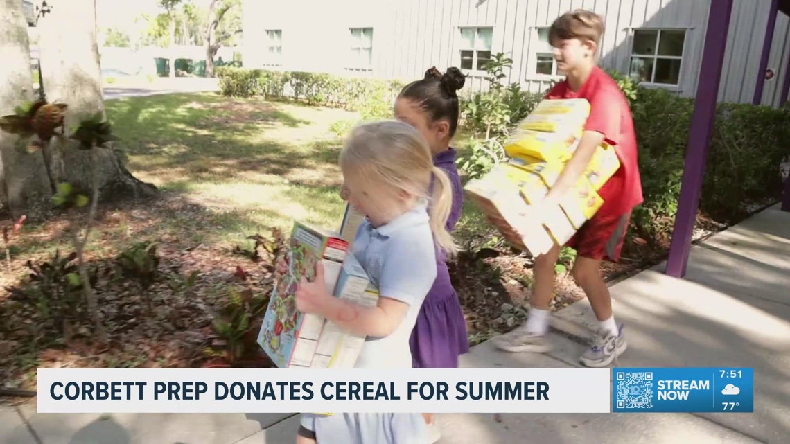 Kids helping kids! Students at Corbett Prep collect donations for Cereal for Summer