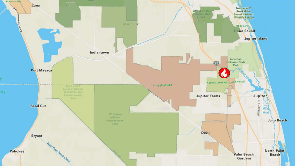If you see smoke near I‑95 and Florida’s Turnpike on Friday, don’t panic — the South Florida Water Management District is conducting a planned, controlled burn of up to 225 acres in the Loxahatchee River/Cypress Creek Management Area. (SFWMD)