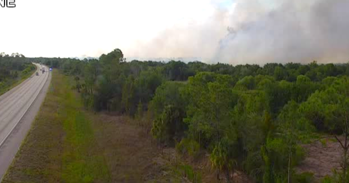 10-acre brush fire burns along I-75 in Charlotte County, 20% contained | Charlotte County