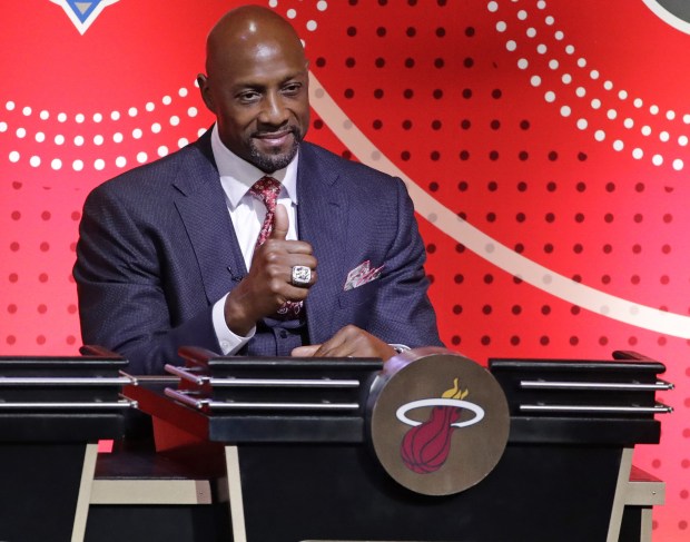 Alonzo Mourning represents the Miami Heat at one of the team's previous visits to the NBA draft lottery. (Frank Franklin II/AP)