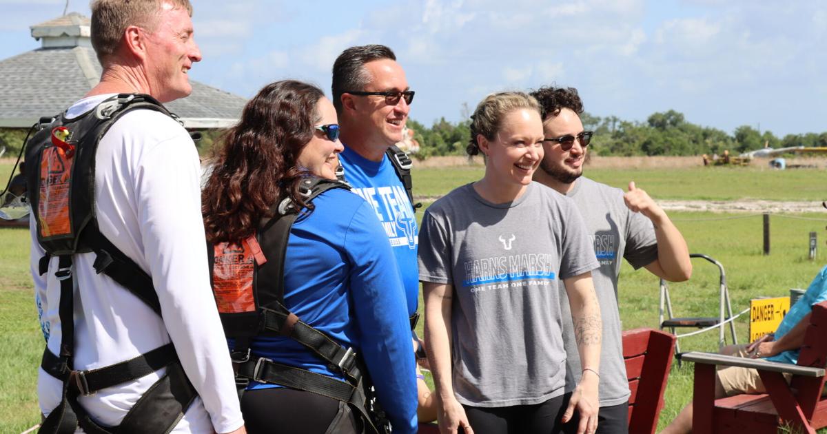 Harns Marsh Middle principal skydives after students earn top grades | News
