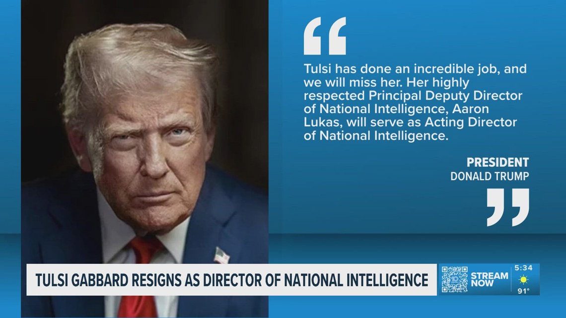 Tulsi Gabbard resigns as director of National Intelligence