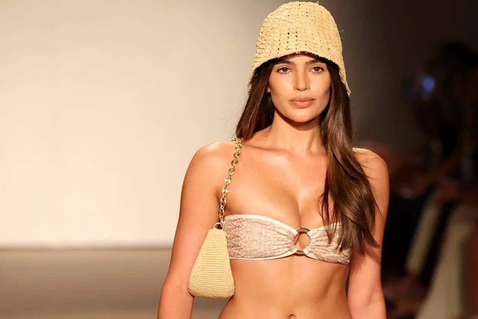 A model walks the runway for the Monday Swimwear 2026 Runway Show.