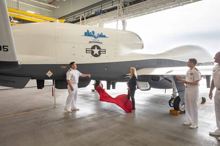 Mayor Donna Deegan names Navy aircraft ‘Spirit of Jacksonville’ at Naval Station Mayport
