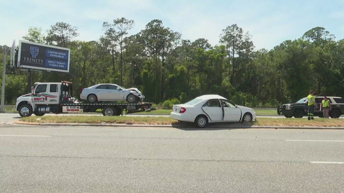 Two dead after crash just outside NAS Jacksonville, FHP says