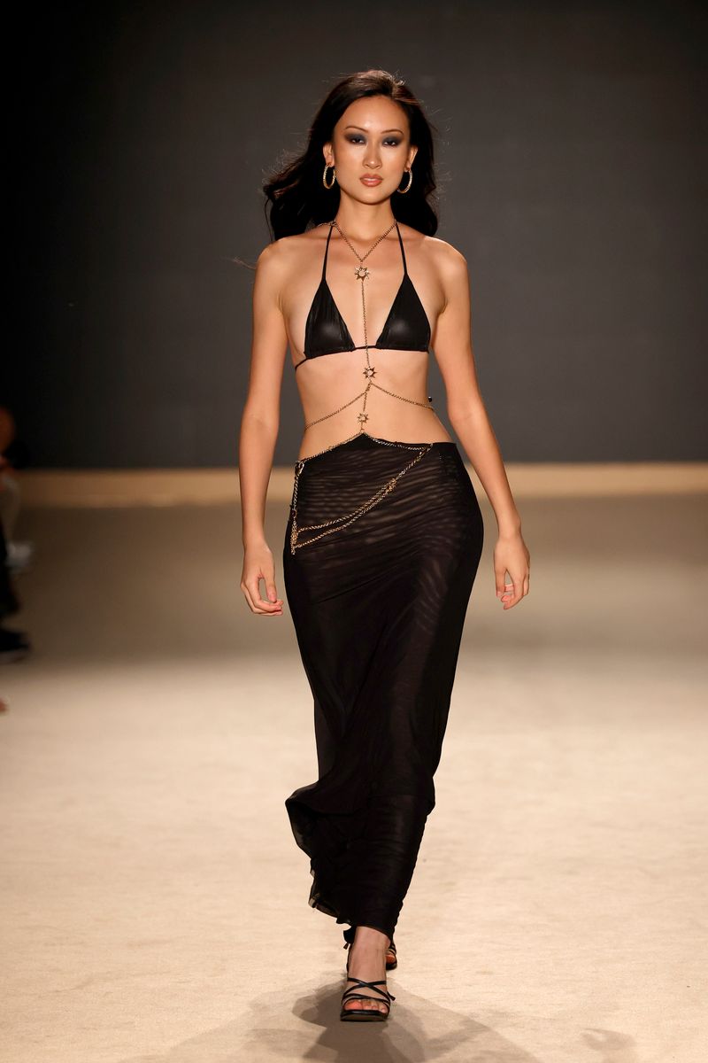 Jewelry-inspired styling continued to dominate Miami Swim Week 2026.