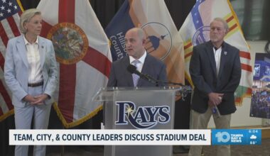 Rays, Tampa and Hillsborough leaders address the public after reaching non-binding stadium agreement
